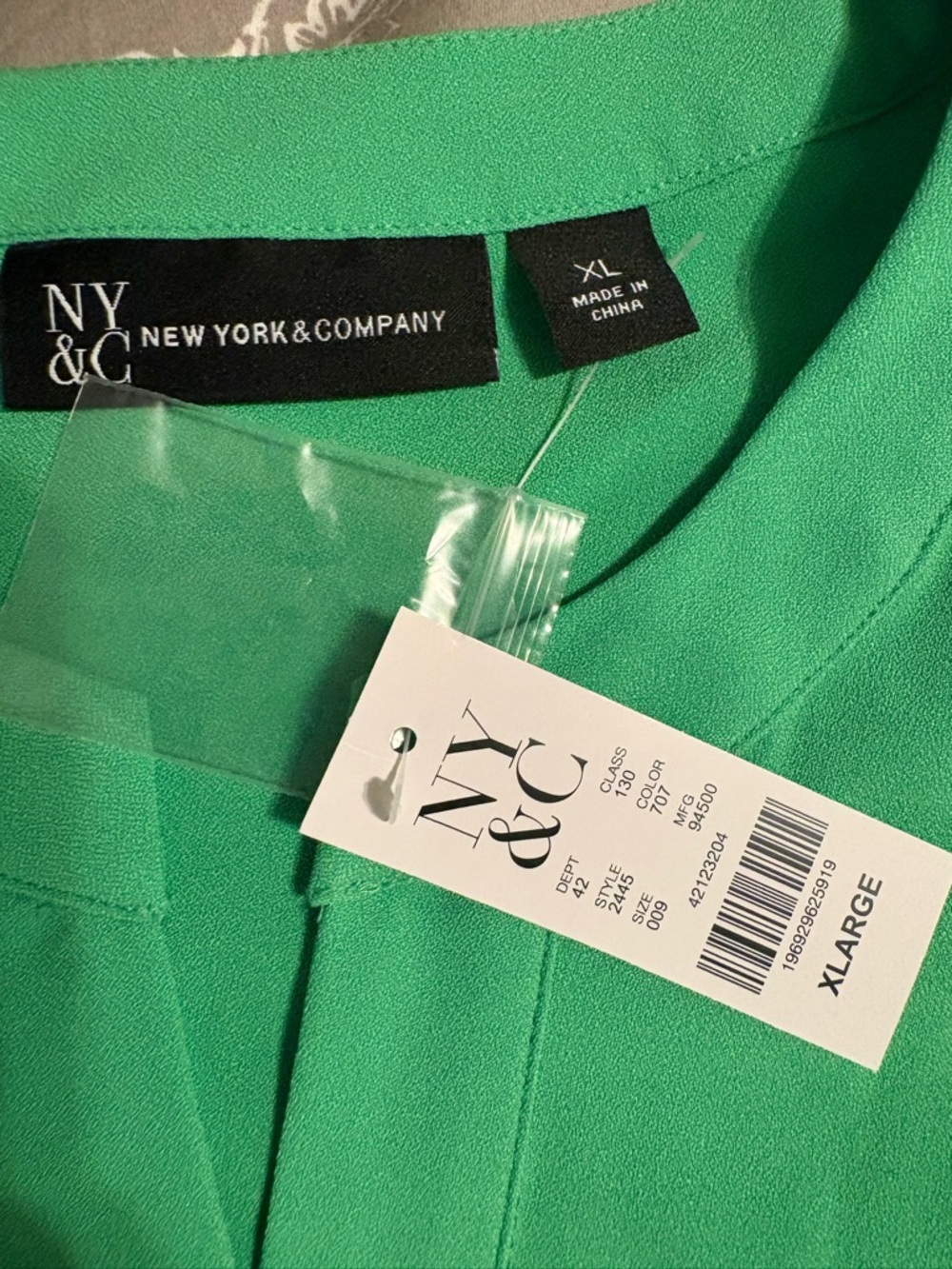New York & Company Bright Green Blouse